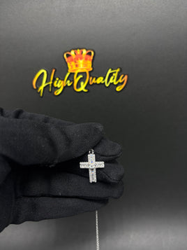 Baguette CZ Cross Necklace